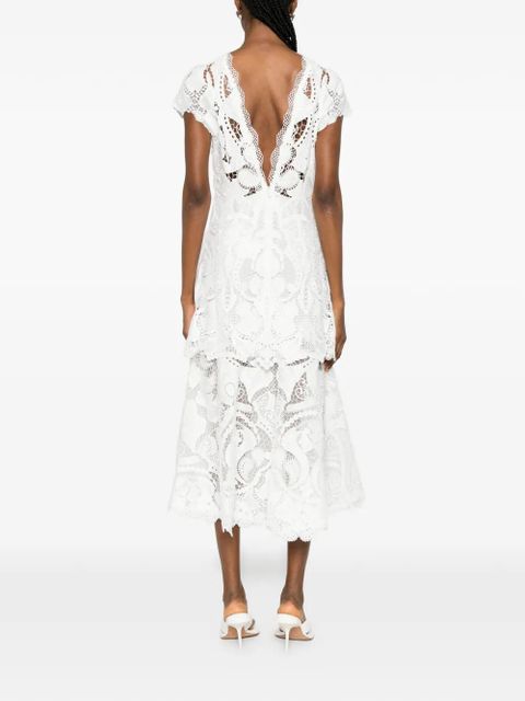 Simkhai lace-detail layered midi dress - White