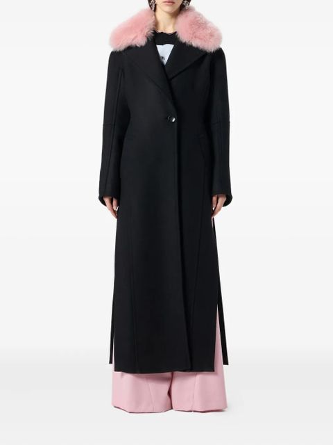 Blumarine double-breasted faux fur coat - Black