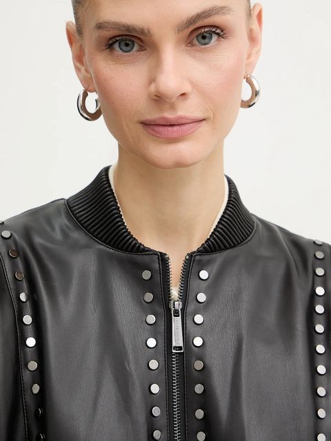 Karl Lagerfeld kurtka bomber kolor czarny przejściowa B1W14036