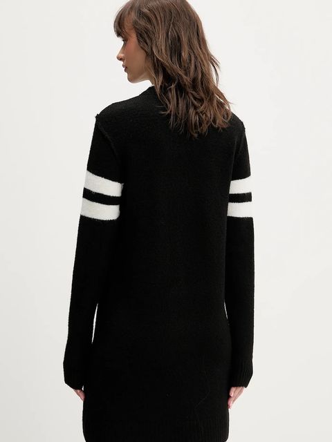 Tommy Jeans sukienka z domieszką wełny kolor czarny mini prosta DW0DW21906