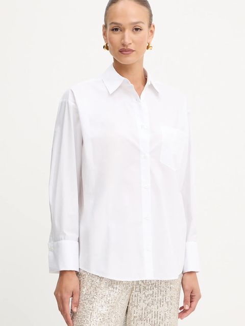 MICHAEL Michael Kors koszula bawełniana damska kolor biały regular z kołnierzykiem klasycznym MF540VMJV1 - zdjęcie produktu nr 1