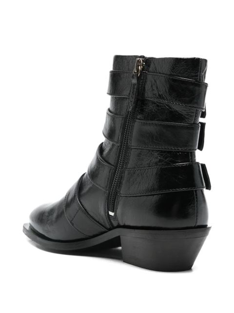 ALOHAS buckled pointed-toe boots - Black