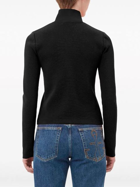 JW Anderson zip-up fine-knit cardigan - Black - zdjęcie produktu nr 2