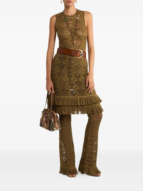 ETRO textured fringed trousers - Green - zdjęcie produktu nr 2