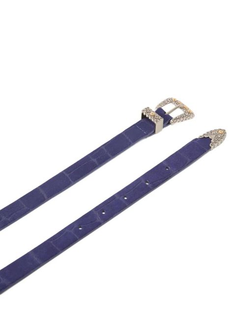 PINKO Aura buckle leather belt - Purple