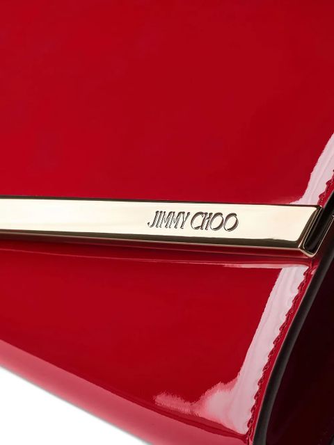 Jimmy Choo Emmie logo-debossed clutch bag - Red