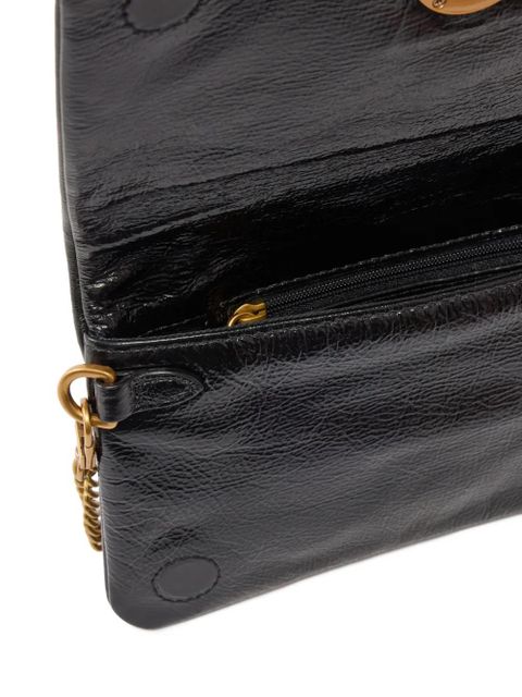 PINKO logo-chain shoulder bag - Black