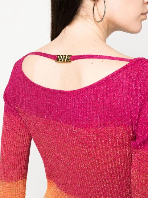 GCDS colour-block ribbed-knit jumper - Pink