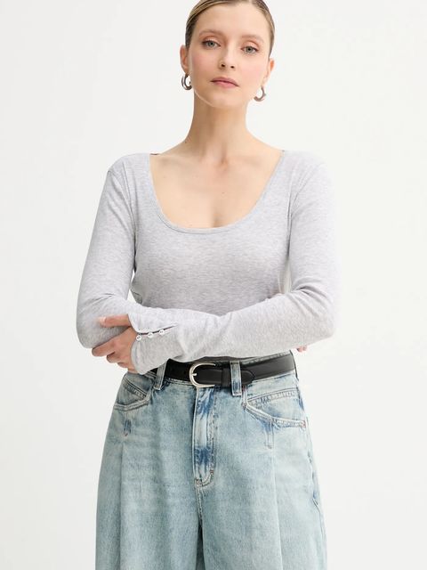 BOSS Orange longsleeve kolor szary 50542107 - zdjęcie produktu nr 1