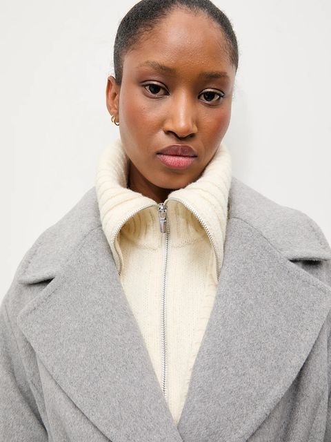 Answear Lab płaszcz wełniany kolor szary przejściowy oversize