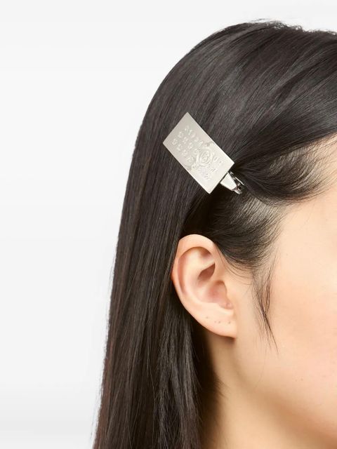 MM6 Maison Margiela Numbers-engraved hairclip - Silver