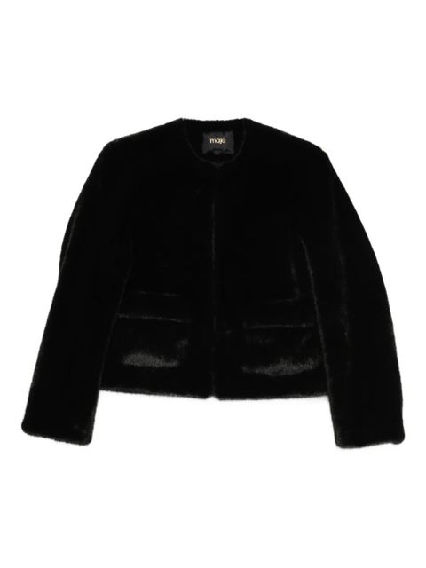 Maje crew-neck faux-fur jacket - Black - zdjęcie produktu nr 1