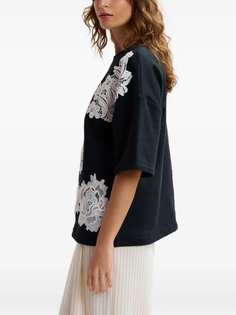 Essentiel Antwerp lace-embellishments T-shirt - Black