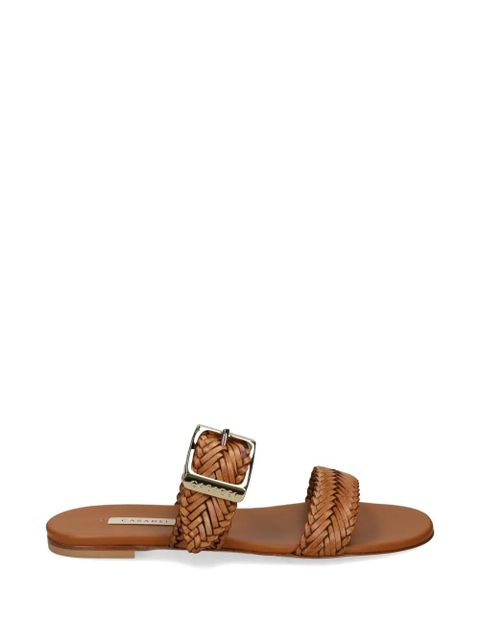 Casadei woven buckle-fastening sandals - Brown - zdjęcie produktu nr 1