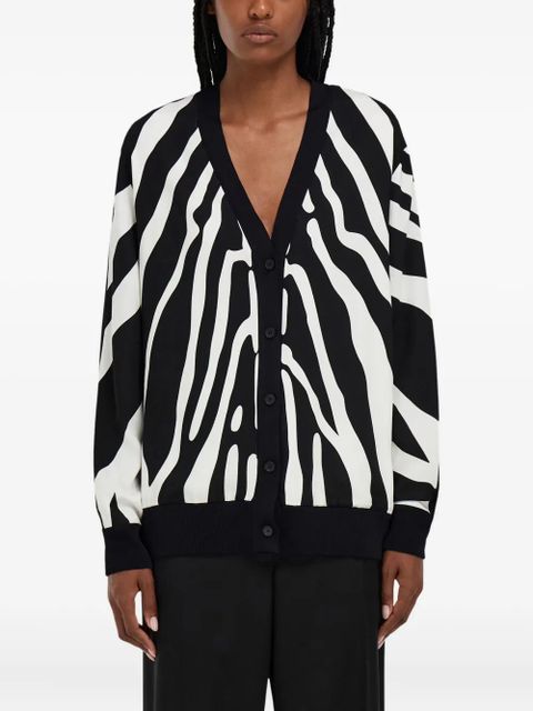 Ferragamo zebra-print cardigan - Black