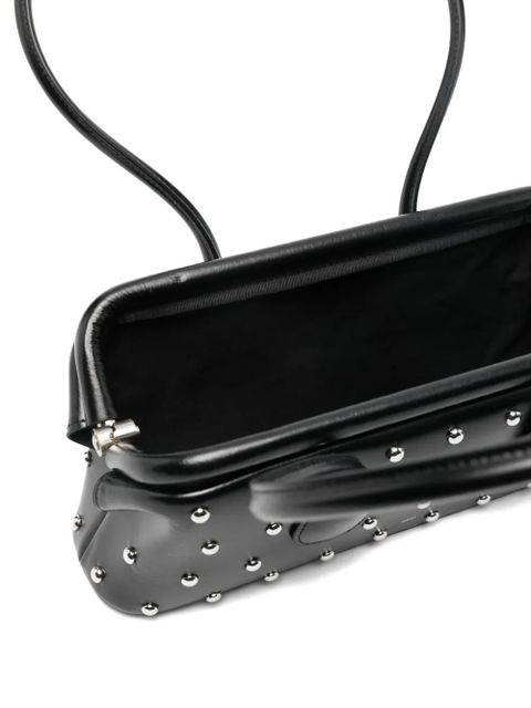 Osoi mini Boat Wide studded shoulder bag - Black