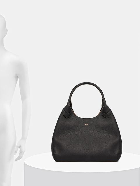 BOSS torebka skórzana kolor czarny 50547732