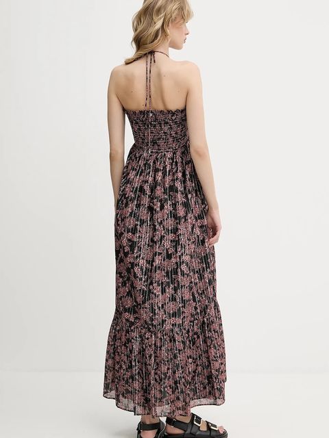 BOSS Orange sukienka kolor czarny maxi rozkloszowana 50538359