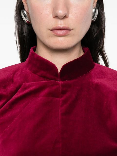 Comme Des Garçons stand collar blouse - Red