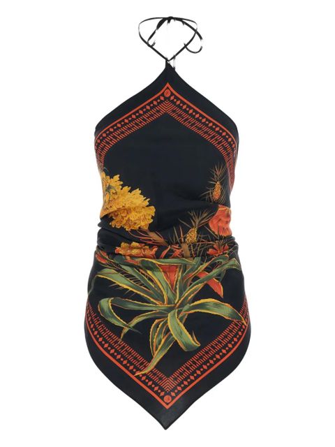 Blumarine floral scarf top - Black - zdjęcie produktu nr 1