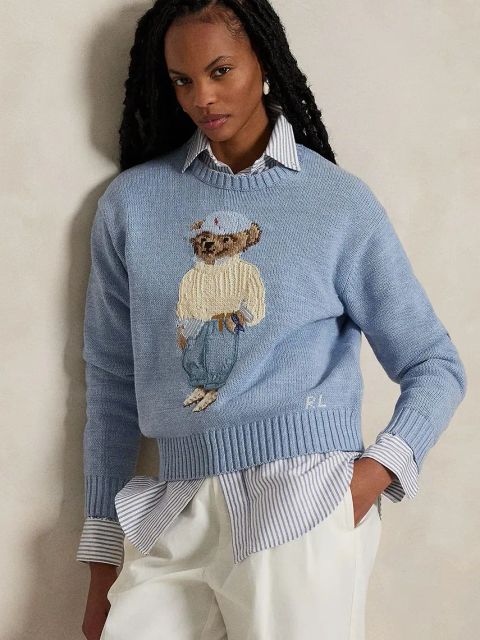 Polo Ralph Lauren sweter bawełniany damski kolor niebieski 211965767