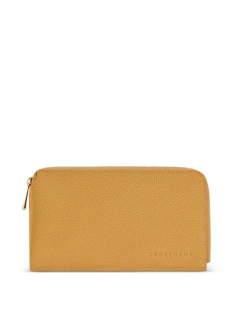 Longchamp Le Foulonné grained-leather pouch - Yellow - zdjęcie produktu nr 1