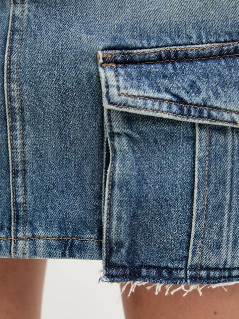 Karl Lagerfeld Jeans spódnica jeansowa kolor niebieski mini prosta A3W12008 - zdjęcie produktu nr 2