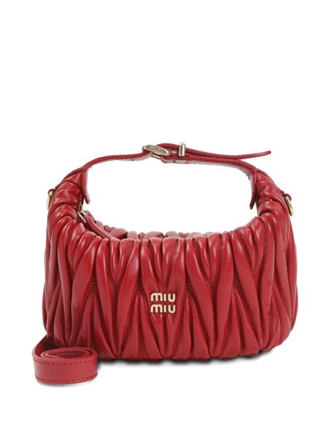 Miu Miu Matelasse leather tote bag - Red - zdjęcie produktu nr 1