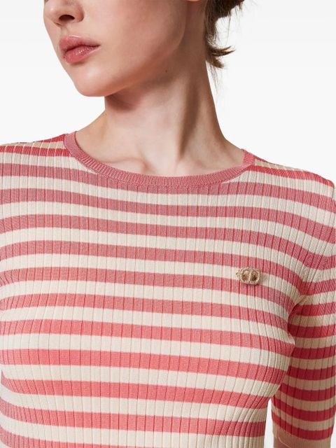 TWINSET Striped short-sleeve T-shirt - White