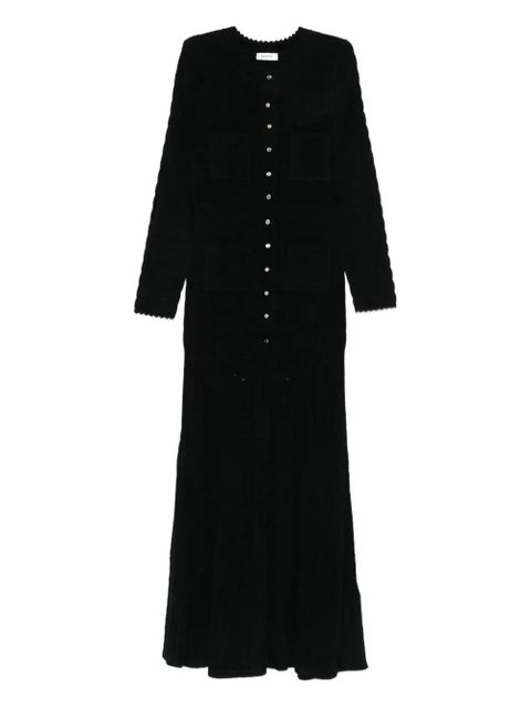 SANDRO button-detailed knitted maxi dress - Black - zdjęcie produktu nr 1