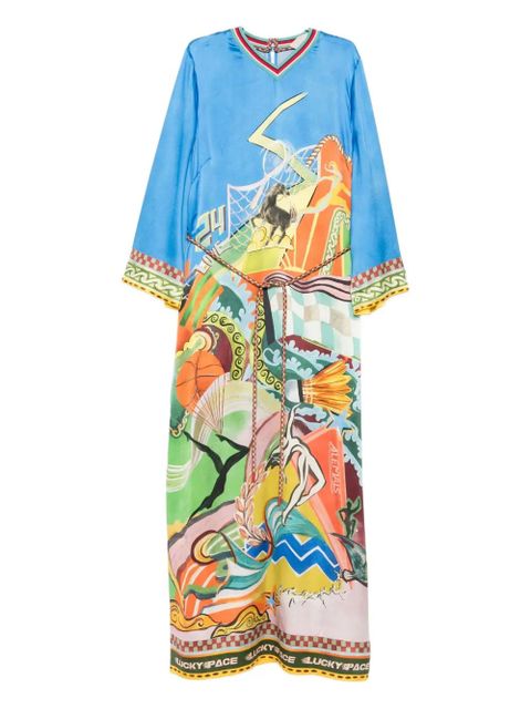 ALEMAIS v-neck printed maxi dress - Blue