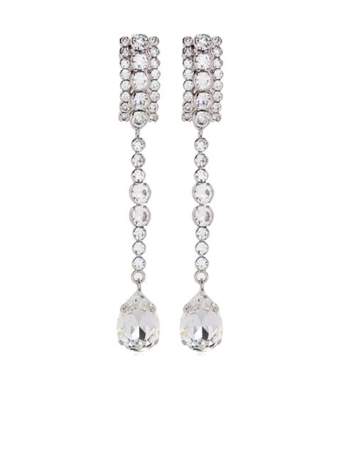 Alessandra Rich crystal-embellished drop earrings - Silver - zdjęcie produktu nr 1