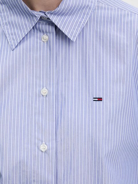 Tommy Jeans koszula damska kolor niebieski relaxed z kołnierzykiem klasycznym DW0DW22636