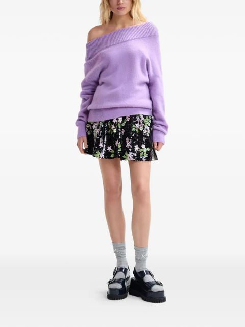 Essentiel Antwerp Joff long-sleeve off-shoulder sweater - Purple - zdjęcie produktu nr 2