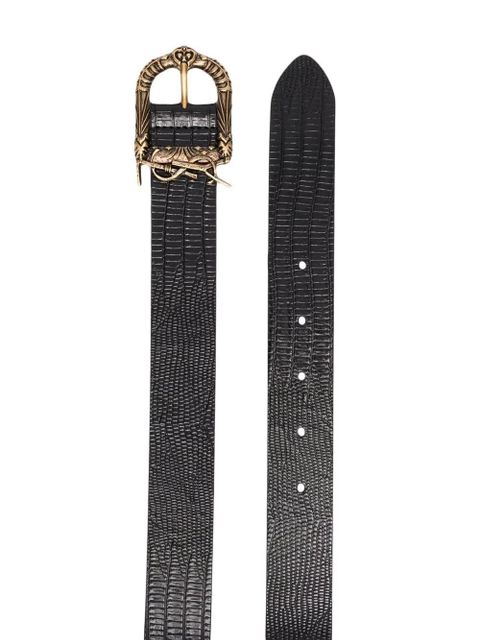 Saint Laurent Celtic logo-plaque leather belt - Black - zdjęcie produktu nr 2