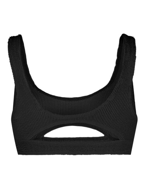 Bond-eye cut-out crinkled bikini top - Black