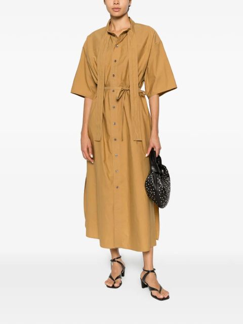 LEMAIRE pussy-bow belted midi dress - Neutrals - zdjęcie produktu nr 2