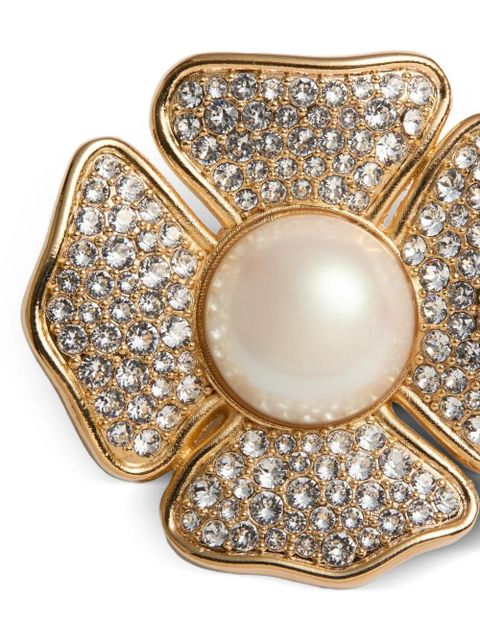 Valentino Garavani San Fin metal earrings with Swarovski® crystals and pearls - Gold