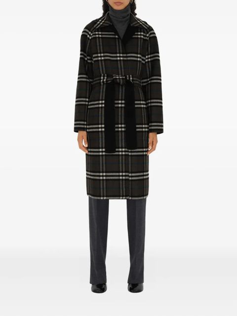 Burberry belted reversible wool coat - Black