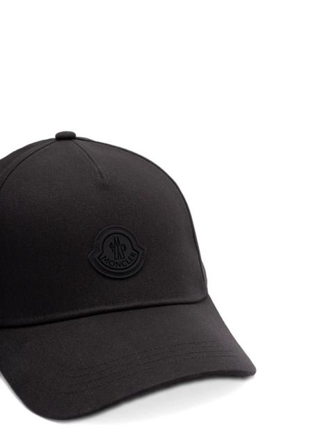 Moncler logo-patch cap - Black