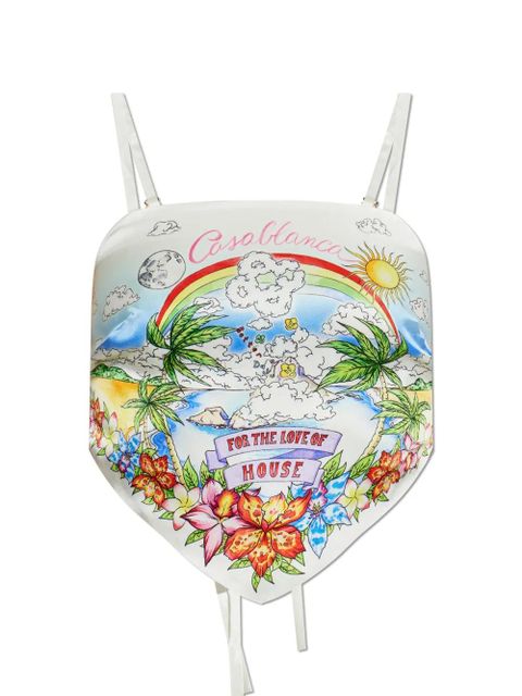 Casablanca Better Days graphic-print crop top - White - zdjęcie produktu nr 1