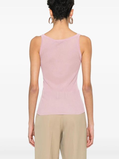 Max Mara semi-sheer fine-ribbed top - Pink