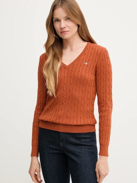 Gant sweter damski kolor pomarańczowy lekki - zdjęcie produktu nr 1