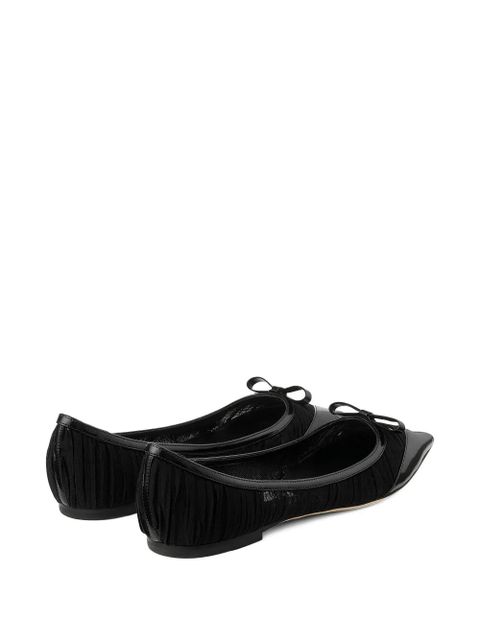 Jimmy Choo Love Mesh bow ballet flats - Black
