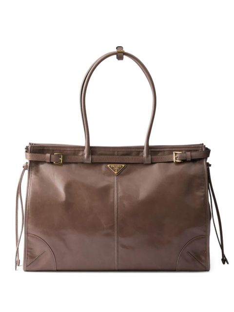 Prada Bonnie leather tote bag - Brown - zdjęcie produktu nr 1