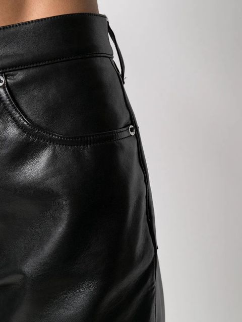 AGOLDE high-waisted leather trousers - Black