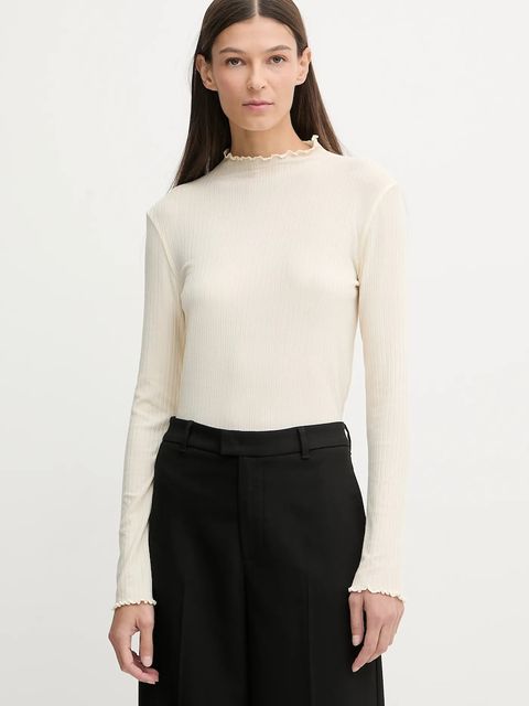 Marc O'Polo longsleeve kolor beżowy z półgolfem 5000007536 - zdjęcie produktu nr 1