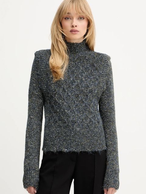 Pinko sweter damski kolor szary z golfem 105968 A2YB - zdjęcie produktu nr 1