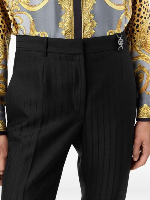 Versace pinstripe-flared trousers - Black