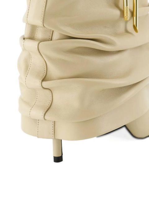 Givenchy 90mm Shark Lock Stiletto leather boots - Neutrals